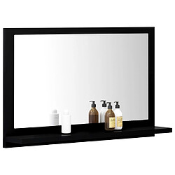 Avis vidaXL Miroir de salle de bain Noir 60x10,5x37 cm Bois d’ingénierie