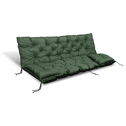 Ensemble de coussins de jardin pour balançoire AIO 120x60x50cm + 2 coussins 42 x 42 cm vert