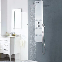 vidaXL Panneau de douche Verre 25 x 44,6 x 130 cm Blanc