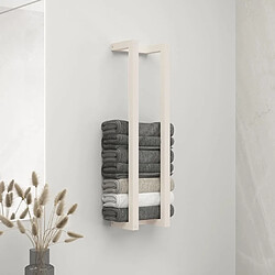 Maison Chic Porte-serviette mural,Étagère pour serviettes,Barre porte-serviett pour salle de bain Blanc 23x18x90 cm Bois de pin massif -GKD82727