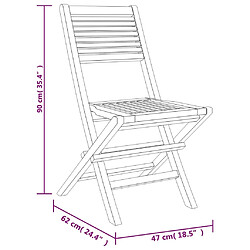 Maison Chic Lot de 4 Chaises de jardin,Fauteuil d'extérieur pliantes 47x62x90 cm bois massif teck -MN67178 pas cher