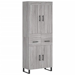 vidaXL Buffet haut Sonoma gris 69,5x34x180 cm Bois d'ingénierie