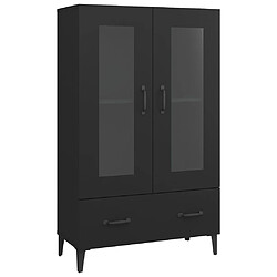 vidaXL Buffet haut noir 70x31x115 cm bois d'ingénierie