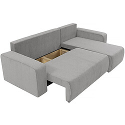 Acheter Habitat Et Jardin Canapé d'angle convertible avec coffre Odéon en velours côtelé - 3 places - Gris clair