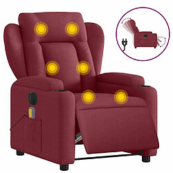 Maison Chic Fauteuil Relax pour salon, Fauteuil de massage inclinable électrique Rouge bordeaux Tissu -GKD18545