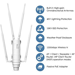 Avis AP / Répéteur / Routeur Wi-Fi – Wavlink AC1200 - Double bande 2,4/5 GHz PoE Extérieur, 2.4G et 5G jusqu’à 1200Mbps, vitesse bi-bande jusqu’à 2.4GHz 300Mbps, 5GHz 867Mbps