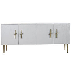 Pegane Buffet Meuble de rangement en bois de de manguier coloris blanc - Longueur 180 x Hauteur 81 x Profondeur 55 cm