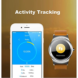 Wewoo Montre connectée 1,28 pouces écran tactile de couleur bracelet en cuir Bluetooth intelligente, imperméable, contrôle de la voix de soutien / moniteur de fréquence cardiaque / de sommeil / caméra Bluetooth, compatible avec Android et iOS System pas cher