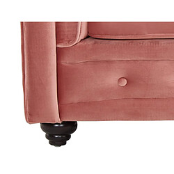 Vente-Unique Canapé 3 places CHESTERFIELD - Velours rose pastel pas cher