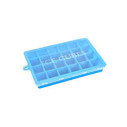 YP Select Mode de cube de glace en silicone à 24 grilles avec couvercle Moule de fabrication de glace de plateau congelé - Couvercle bleu