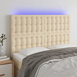 Maison Chic Tête de lit scandinave à LED,meuble de chambre Crème 144x5x118/128 cm Tissu -MN41846