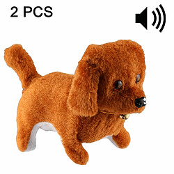 Wewoo Jeux Jouets 2 électriques de chiot de peluche de PCS peuvent aller de l'avant / sera vers l'arrière / sonde et yeux lumineux 