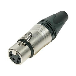 Connecteur XLR 4 points femelle argente nickel NEUTRIK 