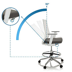 Siège technique / Tabouret technique ASPEN WORK W tissu maille transparent / tissu gris hjh OFFICE