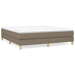 vidaXL Sommier à lattes de lit avec matelas Taupe 180x200 cm Tissu