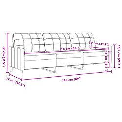 vidaXL Ensemble de canapés 3 pcs repose-pied et coussins décoratifs pas cher