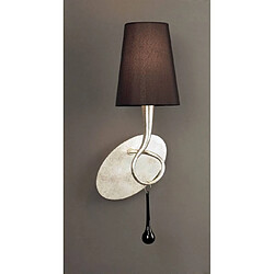 Luminaire Center Applique murale Paola avec interrupteur 1 Ampoule E14, argent peint avec Abat jour noir &amp; goutelettes en verre noir Coloris : argent peint, verre noir Coloris de l'abat jour : noir Largeur en Cm : 17 Hauteur en Cm : 38 Profondeur en Cm : 17 Poids en Kilos : 0,60 Type d'ampo