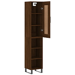 Avis vidaXL Buffet haut Chêne marron 34,5x34x180 cm Bois d'ingénierie