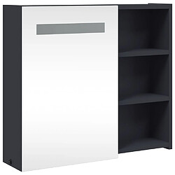 Acheter Maison Chic Armoire de salle de bain,Meuble de rangement,Meuble haut à miroir avec LED gris 60x13x52 cm -GKD427070