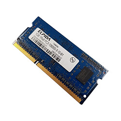 Barrette Mémoire 1Go RAM DDR3 Elpida EBJ10UE8BDS0-DJ-F SO-DIMM PC3-10600S 1333MHz 1Rx8 · Reconditionné PC3-10600 - 1333MHz