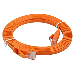 Wewoo Câble réseau LAN plat Ethernet Orange ultra-plat 3m CAT6, cordon RJ45