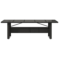 Avis vidaXL Table de jardin dessus en verre noir 240x90x75cm résine tressée