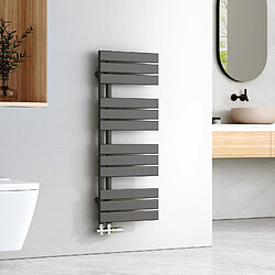 EMKE Radiateur Panneau, Sèche-serviette eau Chaude, Porte-Serviettes Pour Le Chauffage de la Salle de Bain, Chauffe Serviettes à Température Constante, 100x40cm, 478W, Anthracite