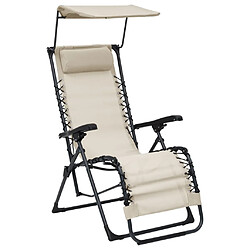 vidaXL Chaise pliable de terrasse Textilène Crème