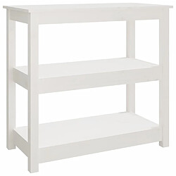 vidaXL Table console Blanc 80x40x74 cm Bois massif de pin