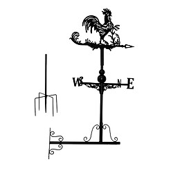 Coq En Fonte Girouette Vent Direction Direction Indicateur Jardin Cour Pôle Artisanat Décor Ornements