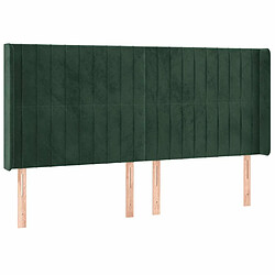 Avis Maison Chic Tête de lit moderne à LED lumineuse pour chambre - Décoration de lit Vert foncé 203x16x118/128 cm Velours -MN16048