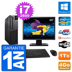 PC Lenovo M92p SFF Ecran 22" Intel i7-2600 RAM 4Go Disque 1To Windows 10 Wifi · Occasion 