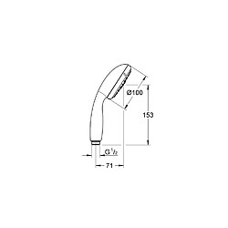 GROHE Douchette 3 jets Vitalio Start 100 - Chromé