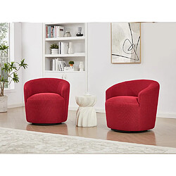 Vente-Unique Fauteuil pivotant en tissu 3D rouge ACERETO