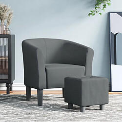 Maison Chic Fauteuil cabriolet et repose-pieds,Fauteuil luxe pour relax gris foncé tissu -MN75476