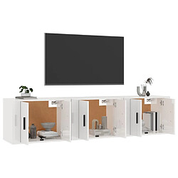 Avis Maison Chic Ensemble 3 Meubles TV muraux suspendus blanc brillant 57x34,5x40 cm -MN44313