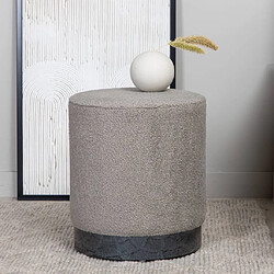 Venture Home Pouf Benji 35x35x42,5 cm Teddy Noir et grège 