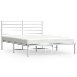 Maison Chic Lit adulte - Cadre de lit métal avec tête de lit pour chambre blanc 120x190 cm -MN93389