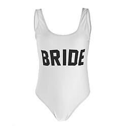 Mariée Lettre Impression Femmes Beachwear Maillot De Bain Bikini Justaucorps Blanc Monokini L