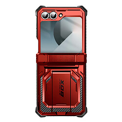 I-Blason Coque Carbone pour Samsung Z Flip 6 Protection Intégrale Antichoc Rouge