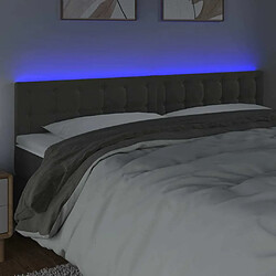 Avis Maison Chic Tête de lit scandinave à LED,meuble de chambre Gris foncé 160x5x78/88 cm Velours -MN58236