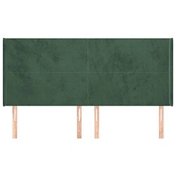 Avis Maison Chic Tête de lit scandinave avec oreilles,meuble de chambre Vert foncé 203x16x118/128 cm Velours -MN20953