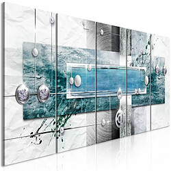 Paris Prix Tableau 5 Panneaux Mysterious Mechanism Narrow Blue 80 x 200 cm 