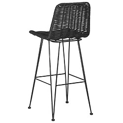 Beliani Tabouret de bar Set de 2 Rotin Noir CASSITA pas cher