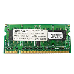 512Mo RAM PC Portable SODIMM BUFFALO D2N533B-S512MBJ DDR2 PC2-4200S 533MHz CL4 · Occasion 