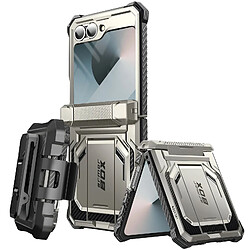 I-Blason Coque Carbone pour Samsung Z Flip 6 Protection Intégrale Antichoc Gris 