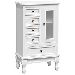 vidaXL Armoire avec 5 tiroirs et 2 étagères Blanc