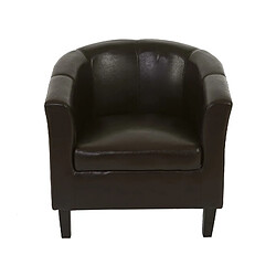 Mendler Fauteuil Newport T379, fauteuil de salon / club, similicuir ~ marron