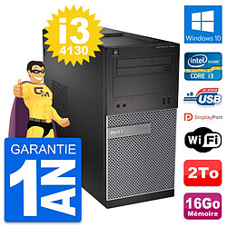 PC Tour Dell OptiPlex 3020 Intel i3-4130 RAM 16Go Disque Dur 2To Windows 10 Wifi · Occasion 