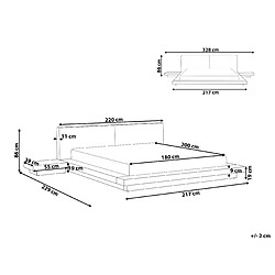 Avis Beliani Lit avec tête de lit en bouclé LED 180 x 200 cm bois clair ZEN